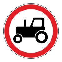 Знак 3.6 Движение тракторов запрещено