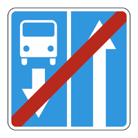 Знак 5.12.1 Конец дороги с полосой для маршрутных транспортных средств