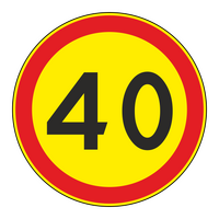 Знак 3.24 Ограничение максимальной скорости (временный)