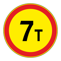 Знак 3.11 Ограничение массы (временный)