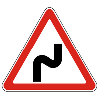 Знак 1.12.1 Опасные повороты (вправо)