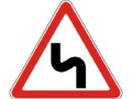Знак 1.12.1 Опасные повороты (влево)